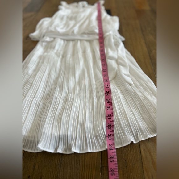 LULUS Celebrate Chic White Ruffled Plisse Halter Mini Dress Bridal - Picture 12 of 14